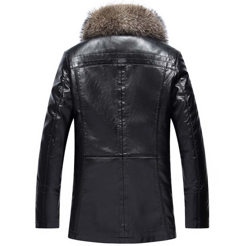 

New Winter For Male Casual Faux Coat Overcoat XXXL XXXXL PU Jackets Leather Big Size, Black