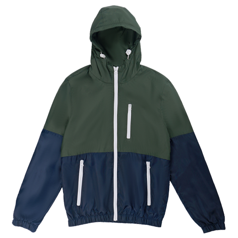 

Spring Autumn New Mens Jacket Lightweight Windbreak Jacket Male Brand Casual Hooded Couple Coat Contrast Color Zipper Man, Army green