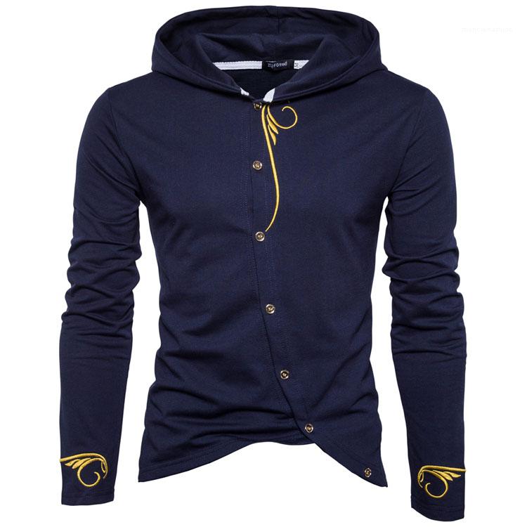 

Mens Tops Hoodies Embroidery Designer Buttons Design Clothing Sweatshirts New EU Size, Navy blue