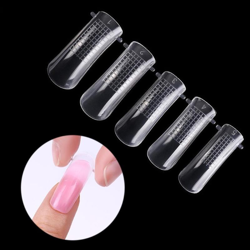 

20/100pcs Plastic Transparent False Nail Tips with Scale Nail Art Practice Display Tools Polish UV Gel False Art Tips, 20pcs
