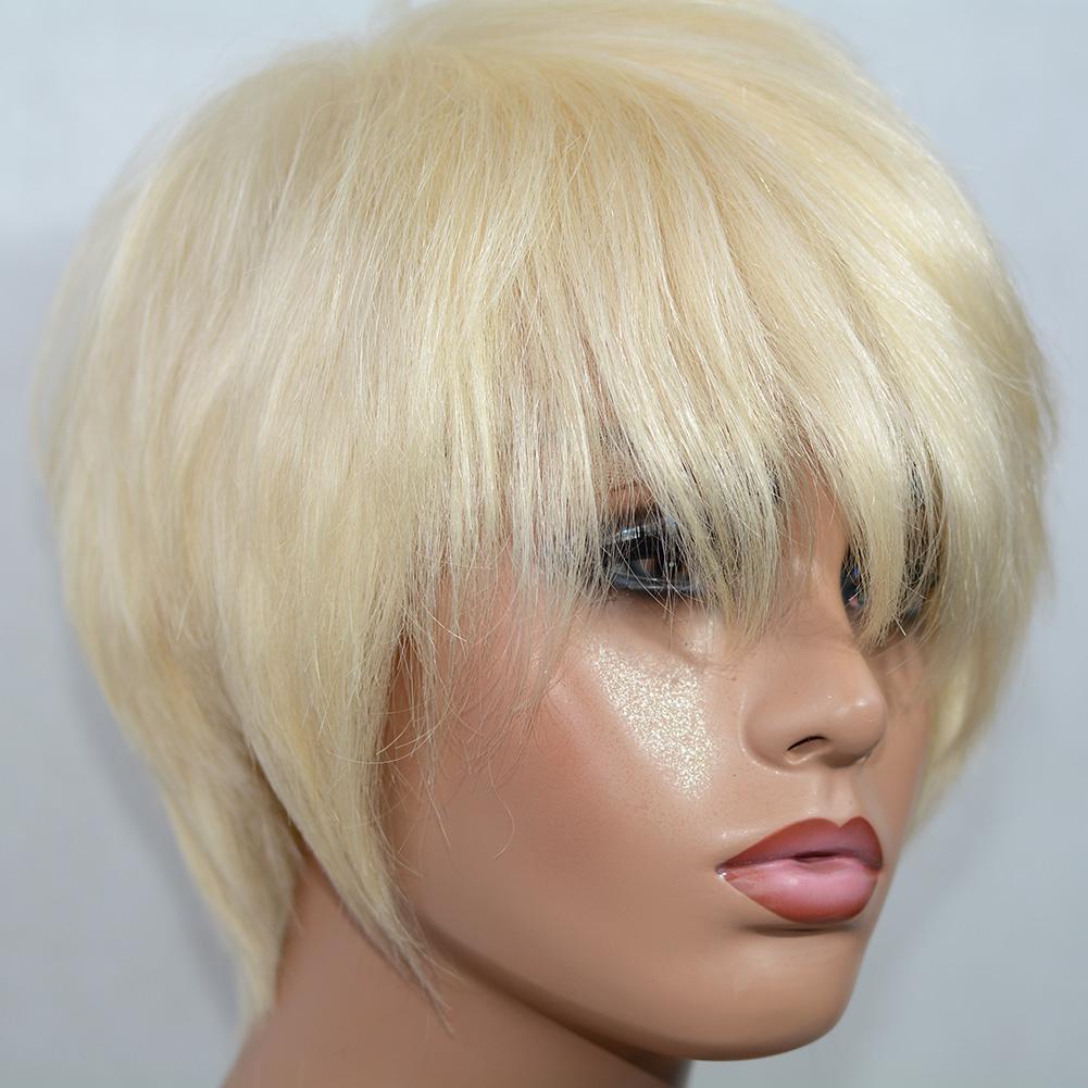 

Vancehair 613 blonde full machine Human Hair Wigs Short Human Hair Pixie Cut Layered Bob Wigs