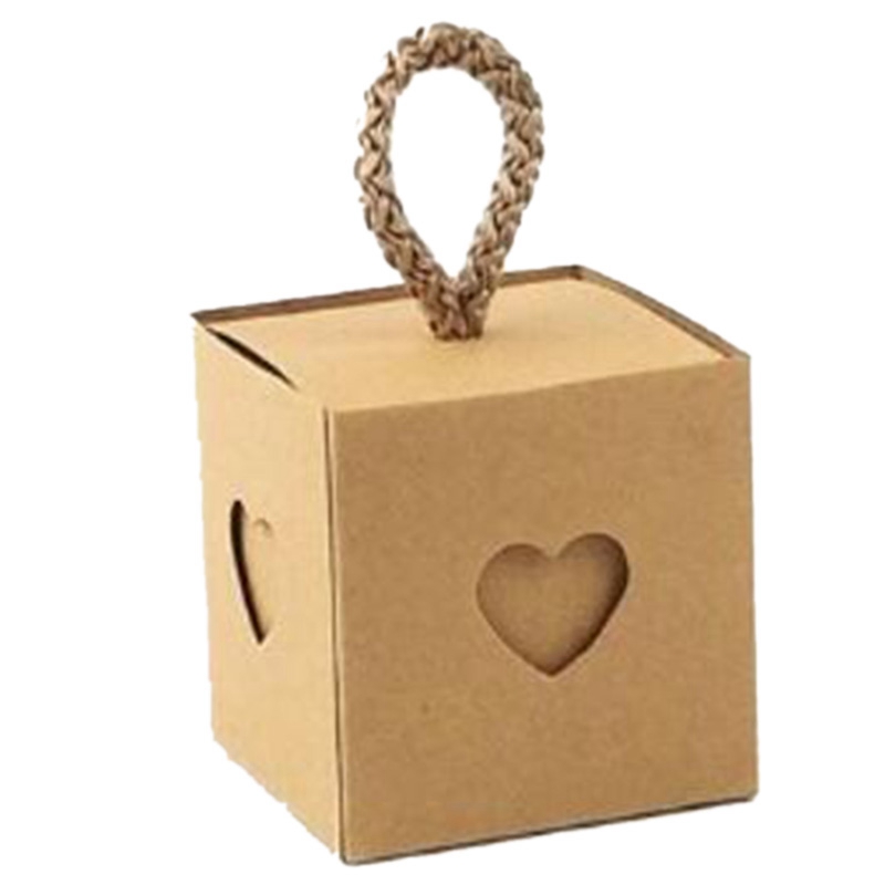 

50Pcs Heart Wedding Decoration Birthday Candy Box Beautiful Bag Small Party Favor Gift Bag Packaging Kraft Paper Box
