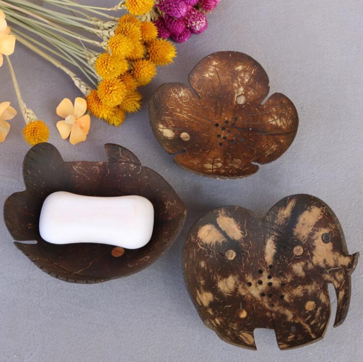 

Bathroom Soap Dishes From Thailand Retro Wooden Bathroom Soap Coconut Shape Creative Soap Dishes Holder Home Accessories, As picture