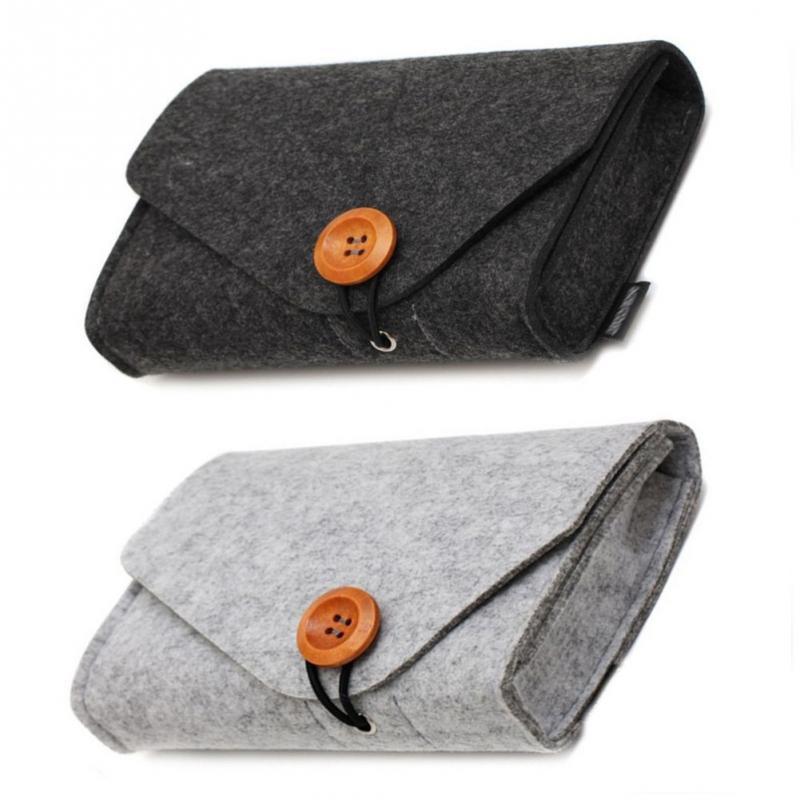 

Charger Storage Bag Mini Felt Pouch For Data Cable Mouse Travel Organizer Creative Fashion Electronic Gadgets Organizer