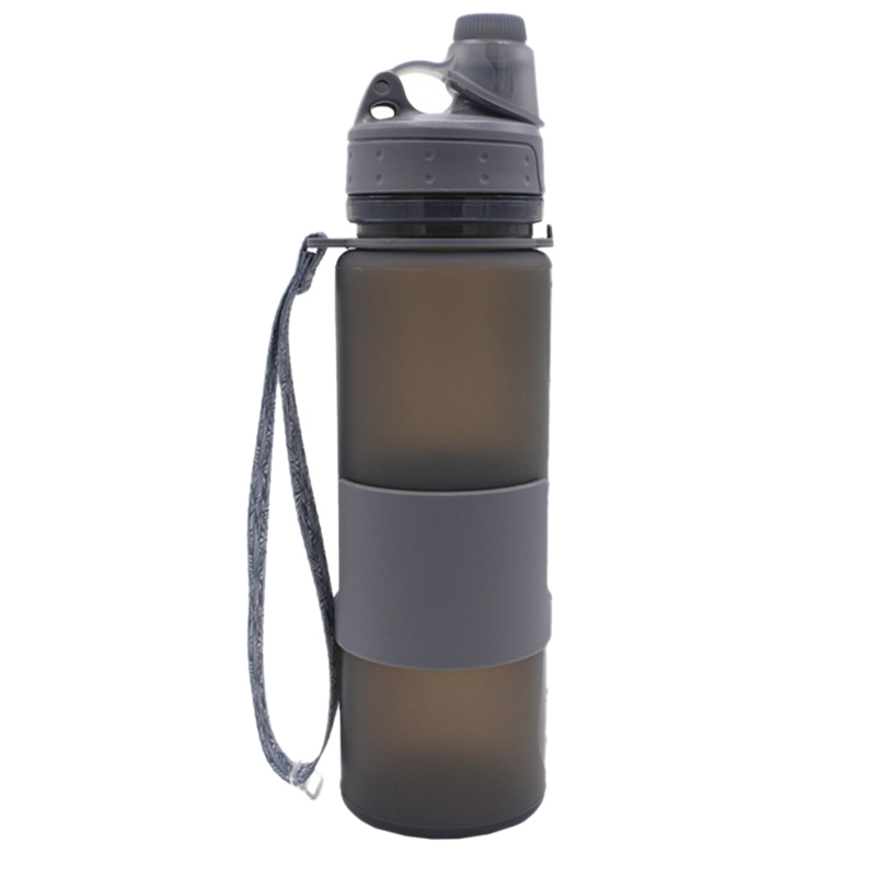 

500ML Collapsible Water Bottle with Hand Strap,Leak Proof Twist Cap,BPA Free, Red
