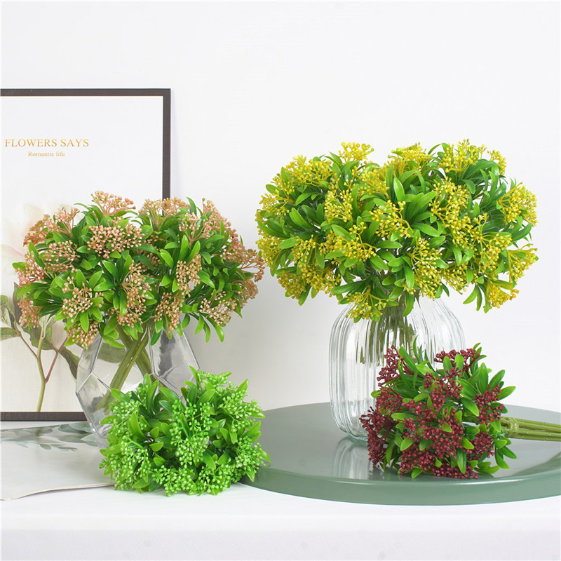 

Artificial Flower Plants For Wedding Party Christmas Home Decoration Fake Flowers Green Leaf Photo Props Simulated Plants, Yellow