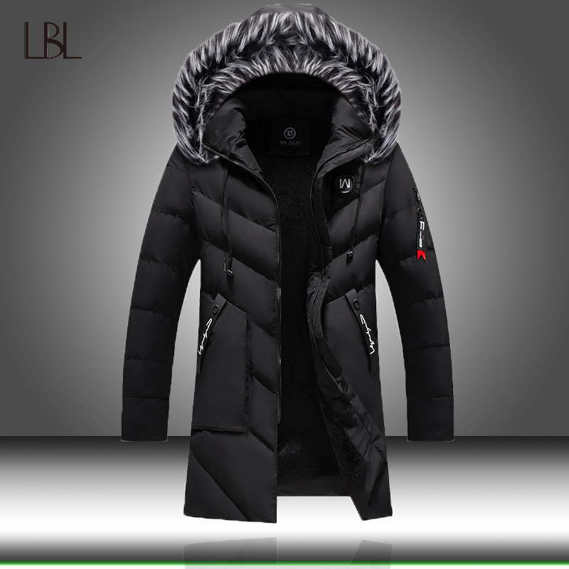 

Winter Jacket Men Fashion Casual Slim Thick Warm Coats Mens Parkas With Hooded Long Overcoats Man/Women Fur Collar Parka Outwear LY191225, Hq918-red