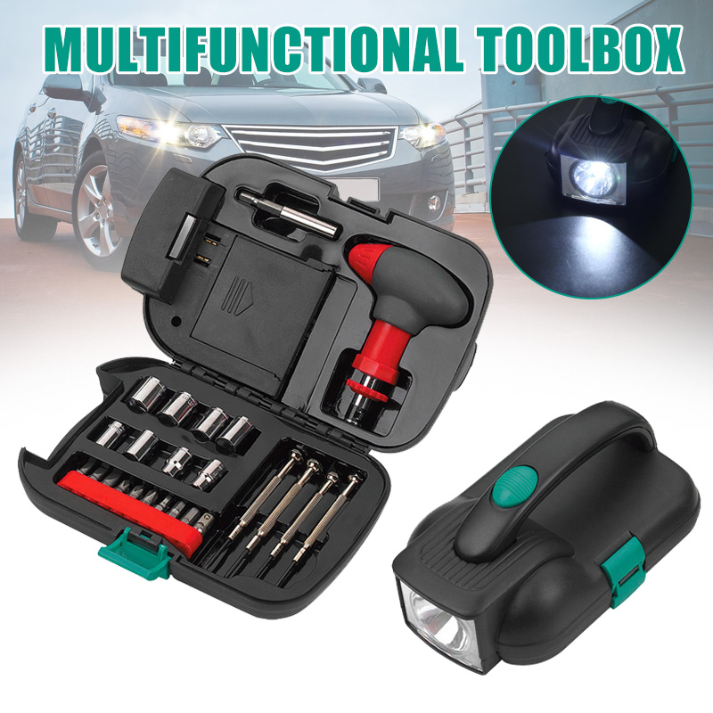 

Car Tools Set Car Emergency Tool Box Portable Repair Tool Kit with Multifunction CLH@8