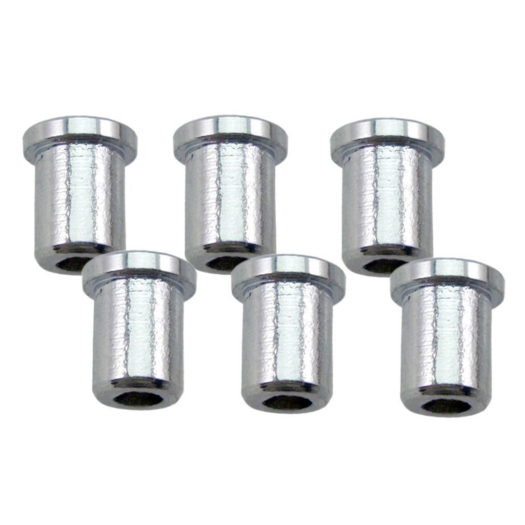 

6 pieces Guitar String Mounting Ferrules Bushing for Electric Guitar Part Silver