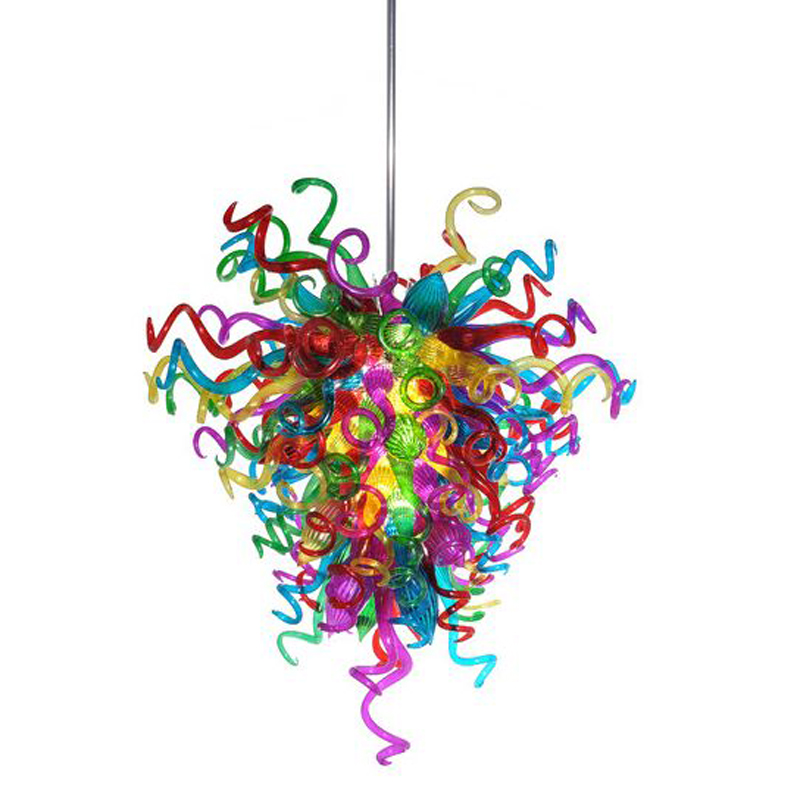 

Pendant Lamps Multi Colored Flower Chandeliers Lighting Living Room Bedroom Art Decorative LED Pendant-Light Brighter Color Murano Glass Chandelier
