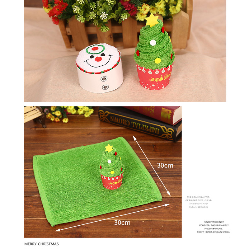 

Celebration Cake Modelling Cotton Towel Santa Snowman Towel Christmas Party Gifts AUG889, Christmas tree