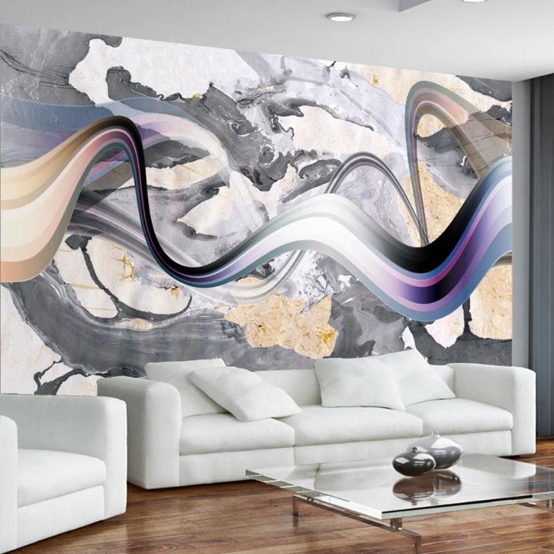 

Modern Simple Wallpaper Modern Chinese Style Abstract Artistic Ink Landscape Murals Living Room TV Sofa Bedroom Home Decor Mural, As pic