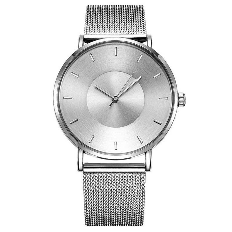 SHENGKE Montres Femme Mouvement à Quartz Montre-Bracelet pour Femme Bracelet en Maille de Haute qualité Bracelet en Alliage Or Argent Boucle Plia