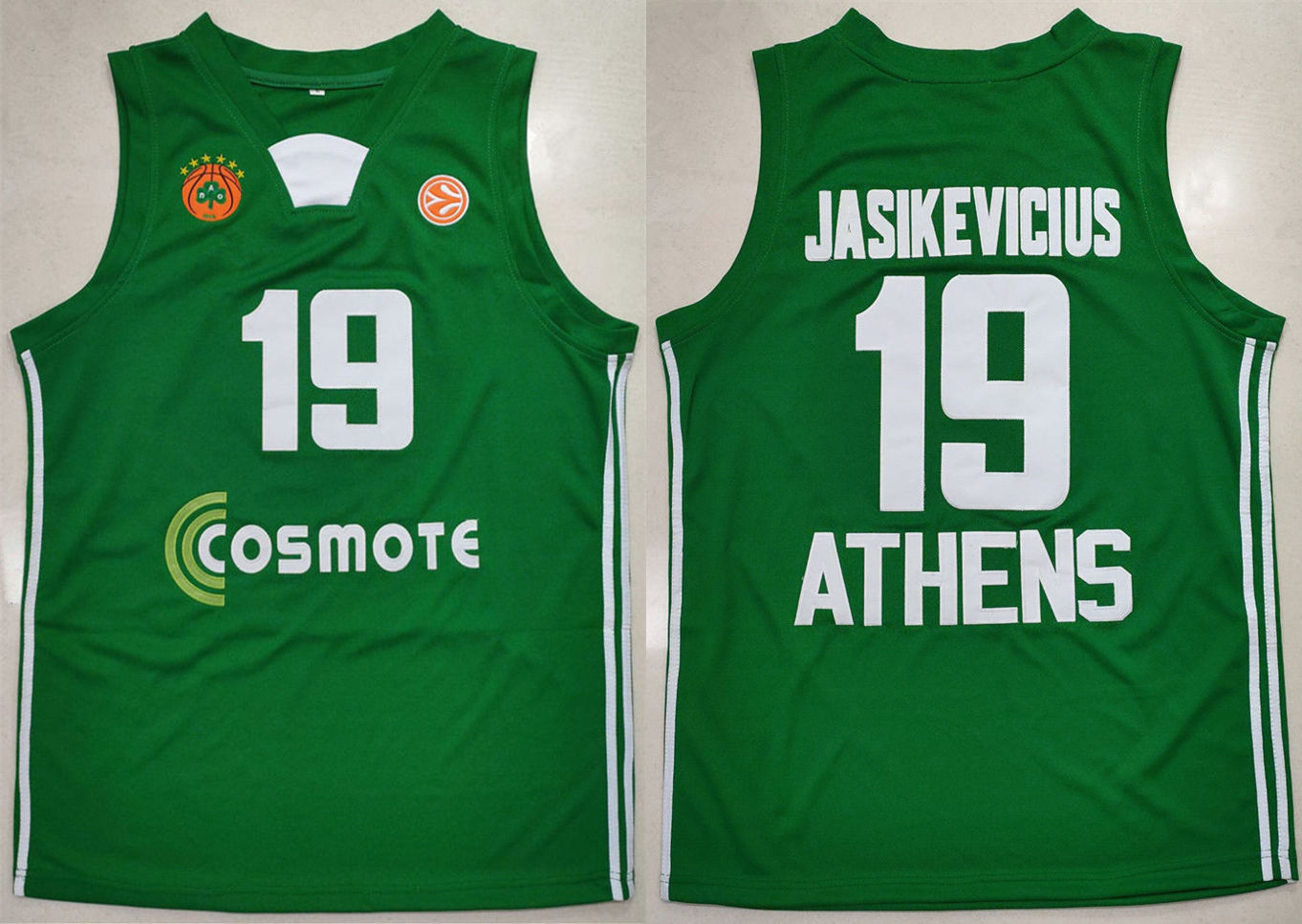 

PANATHINAIKOS ATHENS EUROLEAGUE Baloncesto Europeo #19 Sarunas Jasikevicius jersey Basketball Mens Stitched Custom made size -5XL, Green