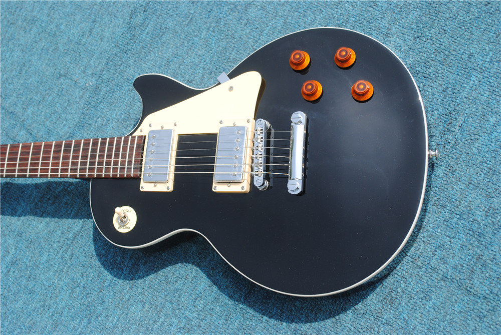Free Shipping High Quality Custom Shop Electric Guitar, Solid Mahogany Body with Black , chromium Hardware