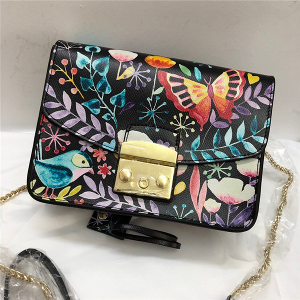 Leather Bird Flower Dragonfly Rivet Handbags Tote Bag Shoulder Satchel for Women Girls