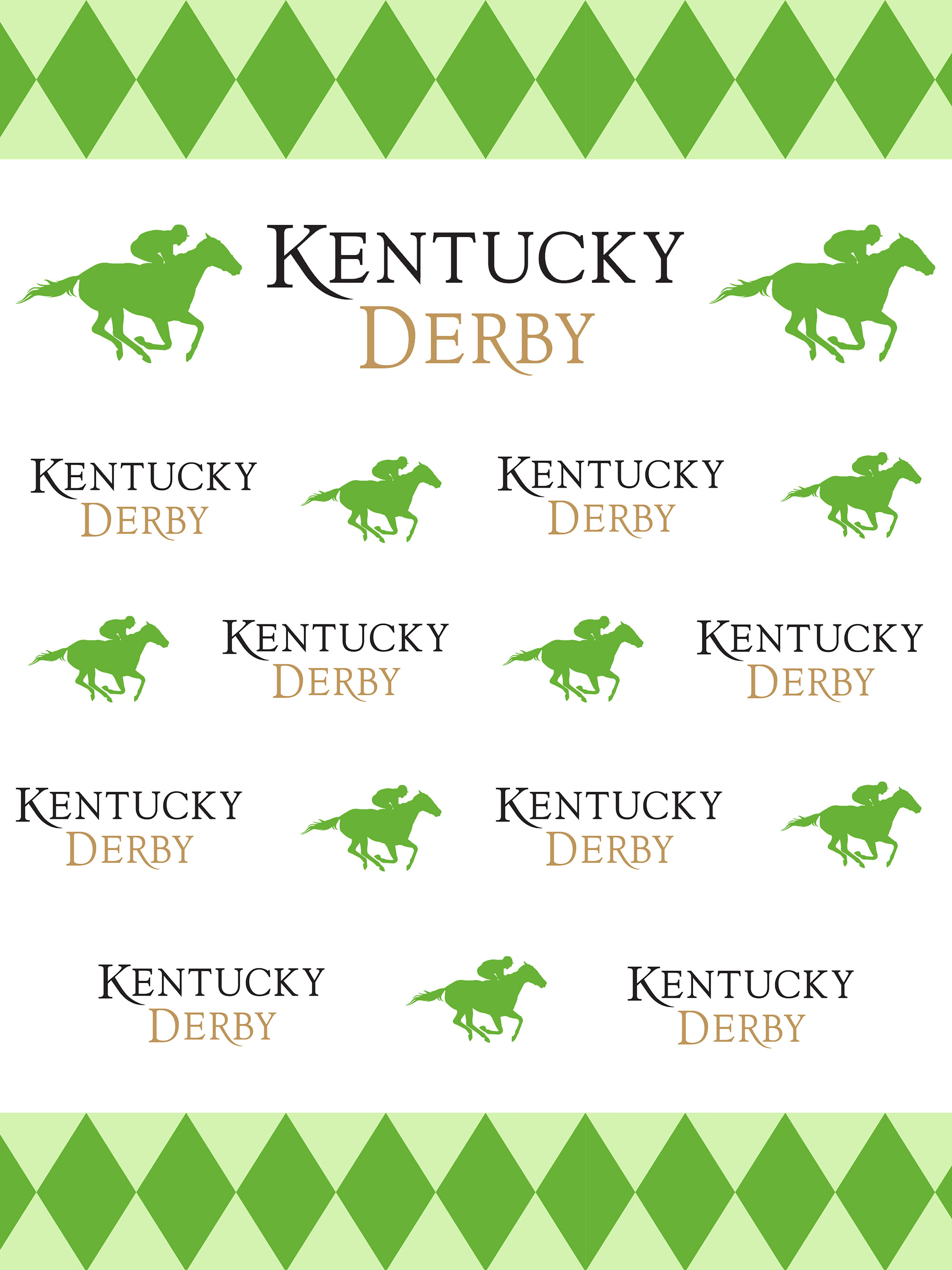 

Kentucky Derby Horse Racing Vinyl Photography Backdrops Step and Repeat Green White Photo Booth Backgrounds for Churchill Downs Party Studio