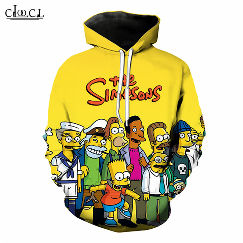

2020 New Style Animes The Simpsons Hoodie Men Women Funny Homer J. Simpson Hooded Pullovers 3D Print Hip Hop Streetwear Plus Size Coat, Hoodie 1