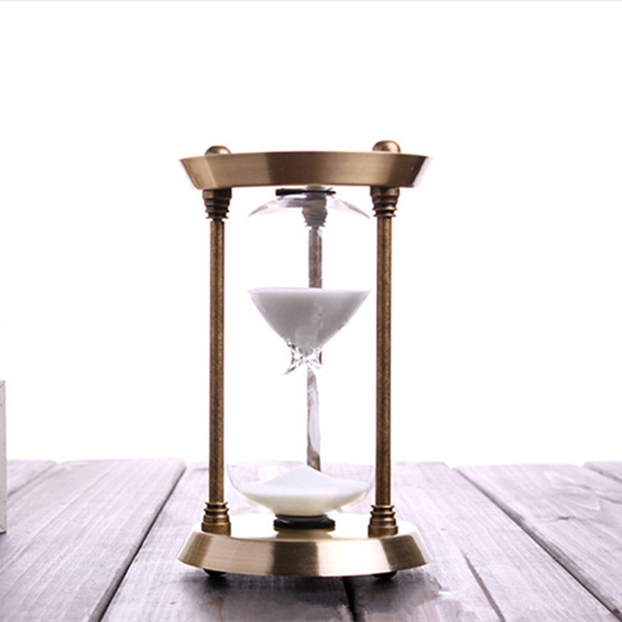 

15 Minutes Hourglass Bronze Ornaments Creative Birthday Christmas Gift Sand Hourglass Clock Timer Home Decoration In Bedroom