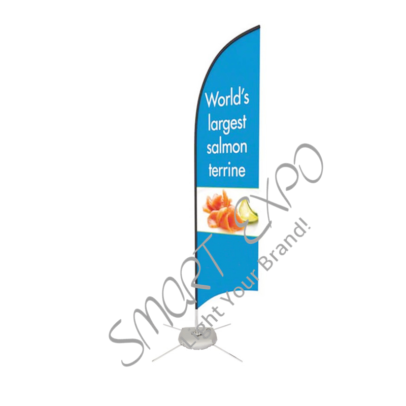 

Hot Selling 3.5m Outdoor Advertising Banner Display Promotion Flag Showcase with Aluminum Tubes Double Polyester Printing