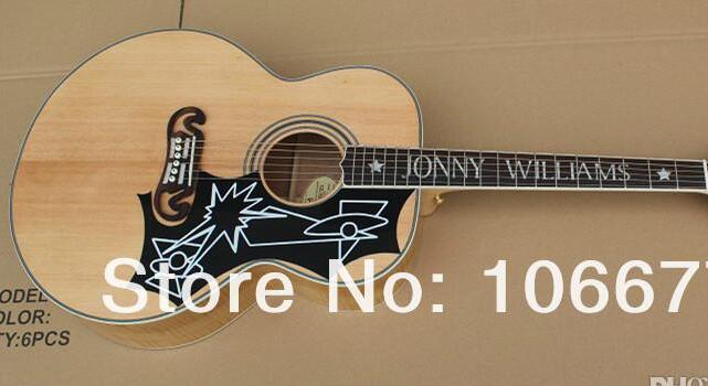 

Free Shipping " Solid Spruce Maple Side & Back Signature Cutaway Acoustic Guitar Natural Color