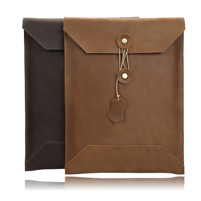 

2022 new genuine leather Briefcase bag for mac book support custom notebook storage laptop case for i Pad