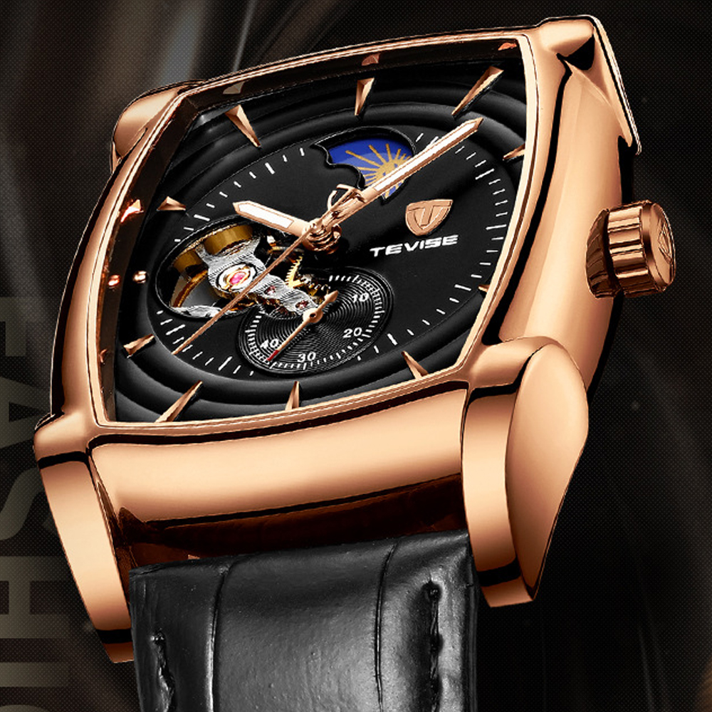 

Luxury Brand Tevise Automatic Men Watches Mechanical Watches Tourbillon Male Self-Winding Sport Wristwatch Relogio Masculino, No send watch for shipping