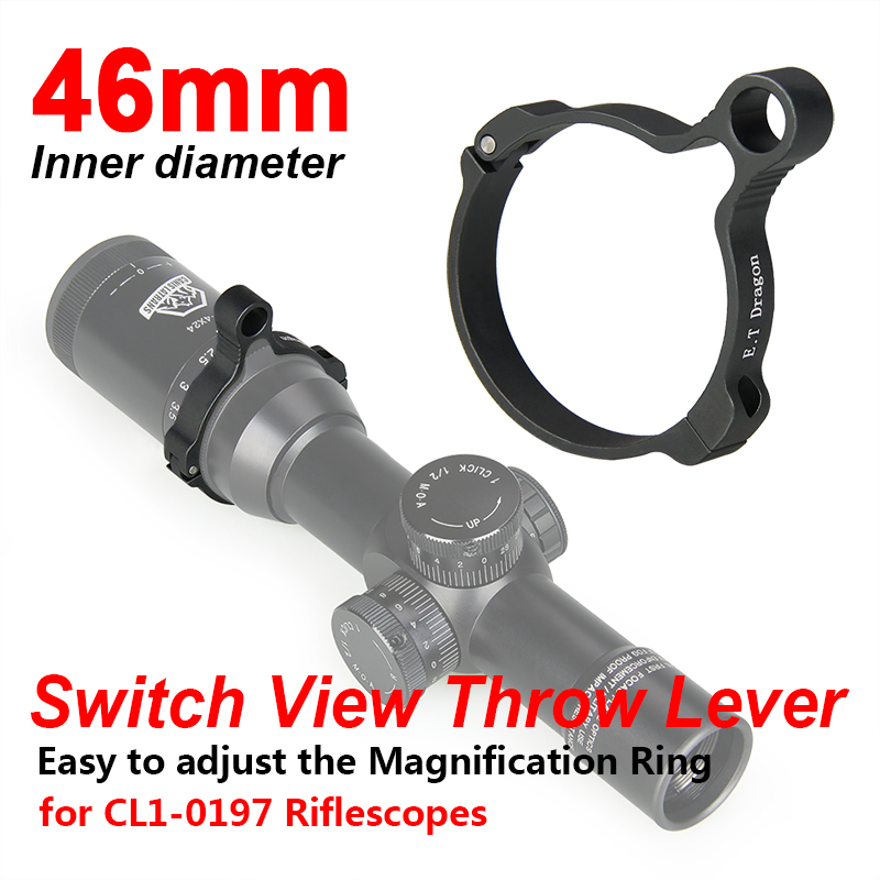

E.T Dragon Black Riflescopes Switch View Throw Lever Hinged Design Compatibility 42mm to 50mm CL33-0132C