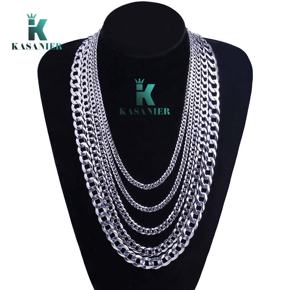 

Factory Price Curb Cuban Mens Necklace Chain 925 Silver Necklaces for Men Woman Fashion Jewelry 4/6/8/10mm Feast and Party Costume Necklace