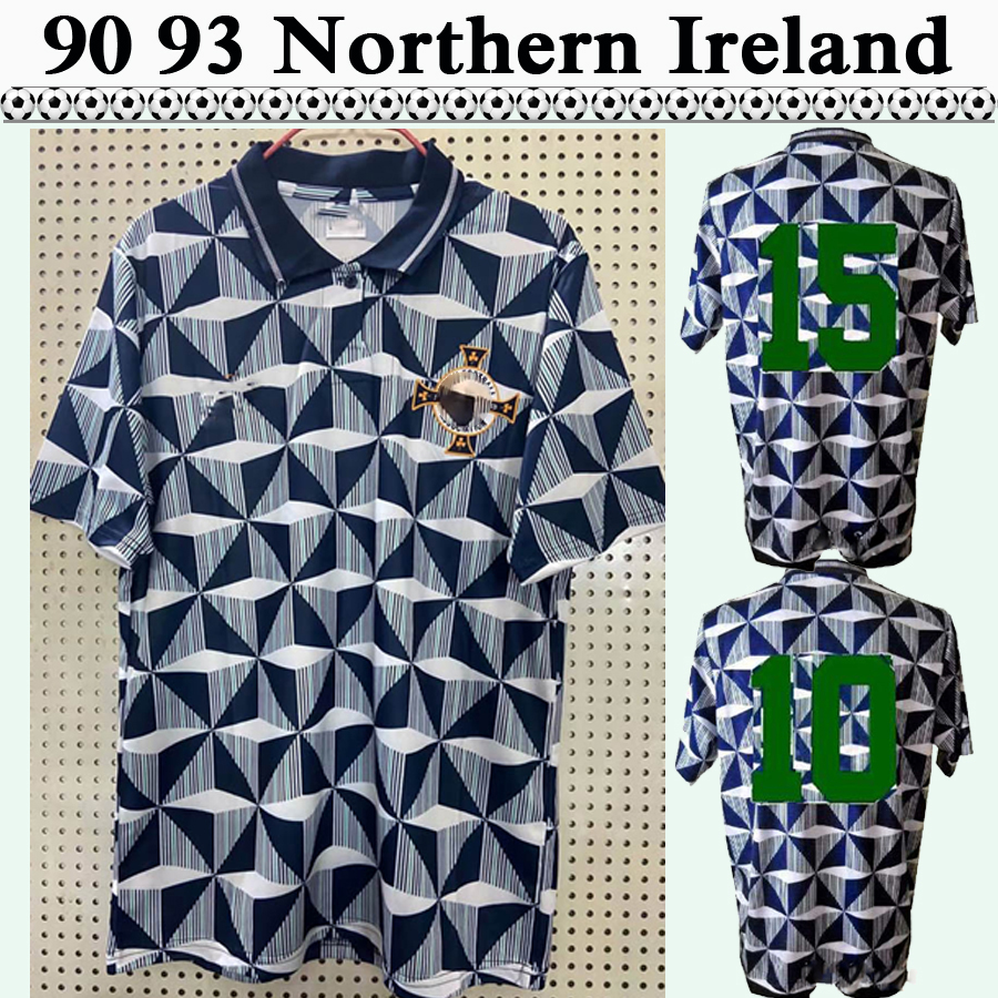 

90 91 92 93 Northern Ireland National Team Retro Mens Soccer Jerseys Away Gray White Football Shirt Short Sleeve Adult Uniforms, Fg2295 1990 1993 away