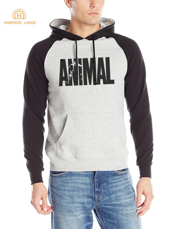 

Animal Print Sports Hoodies Men 2020 Autumn Winter Fleece Fitness Loose Fit Sweatshirt Men' Raglan Hoodies Casual Sportswear, Dark blue gray 1