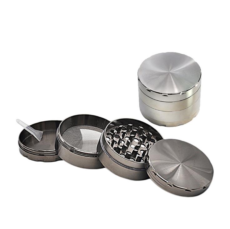 

Metal Smoke Grinder Metal Groove Zinc Alloy 4 Layer 58mm Smoke Grinder