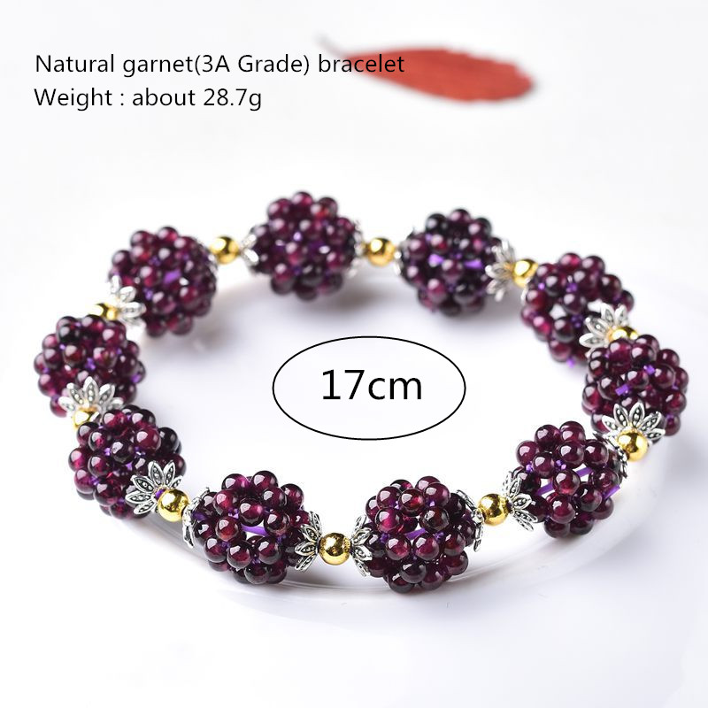 

Natural Garnet Bracelet Grape Plant Bracelets for Women Wine Red Bead Charm Bracelet Woman Fashion Jewelry Pulseras Mujer