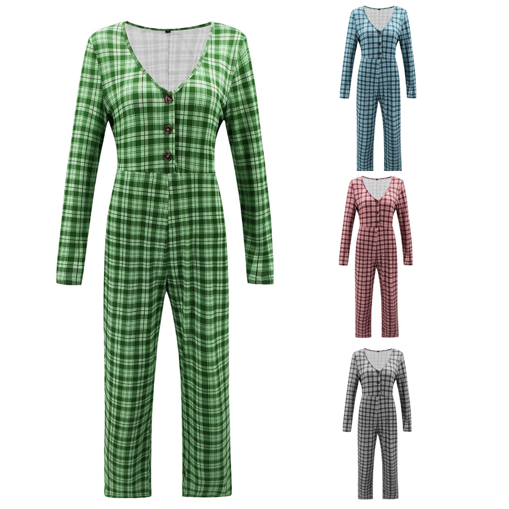 

New Clothes 2019 Women Long Sleeve Deep V Jumpsuits Slim fit Sundress Holiday Long Romper Drop Shipping, Black