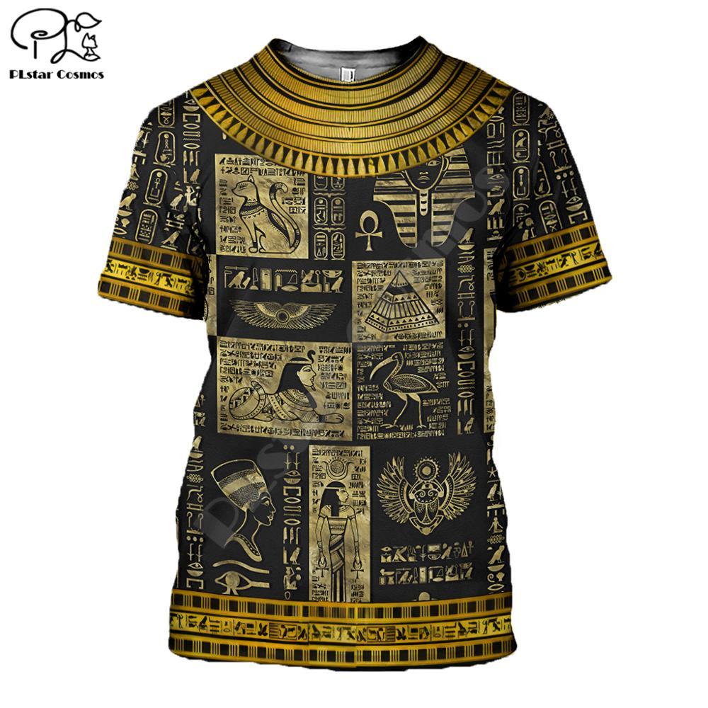 

PLstar CosmosHorus Ancient Horus Egyptian God Eye of Egypt Pharaoh Anubis face 3dPrint T-shirt Men/Women Unisex Streetwear S-1 CY200515, Color as picture