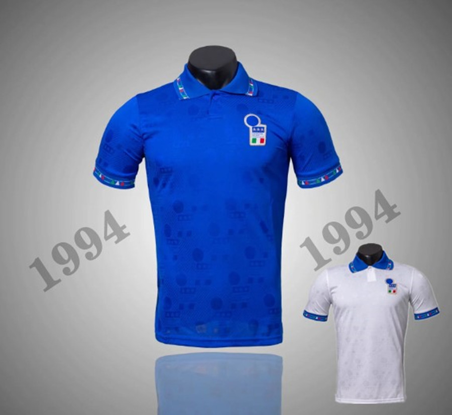 

Thai Jacqu 1994 Italy National team retro home away soccer jerseys 94 italy R. BAGGIO MALDINI Baggio ZOLA vintage classic football shirts, 1994 home