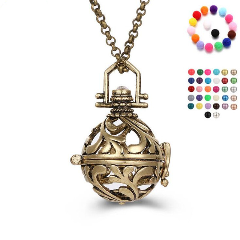

1PC Aroma Diffuser Chain Necklace Open Glow Diffuser Necklace Locket for Perfume Essential Oil Hollow Locket Pendant