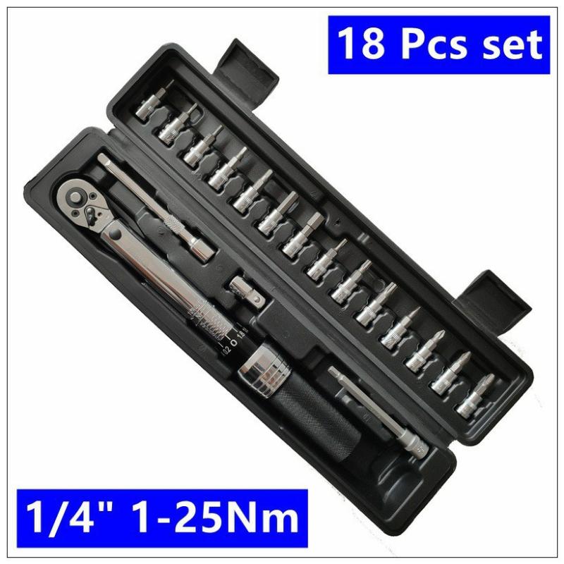 

High-Precision Bicycle Repair Torque Wrench Set 1/4 1-25nm