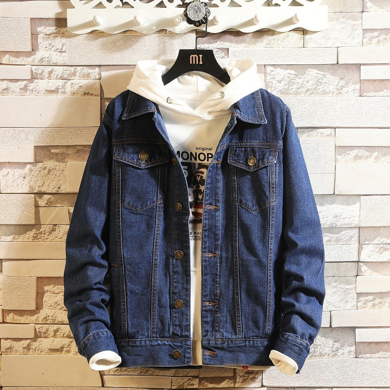 

Men Jean Jackets New Spring Light Blue Denim Jackets Coats High Quality Men Cotton Slim Denim Coats Mens Casual Jean Coats,801, 801 dark blue