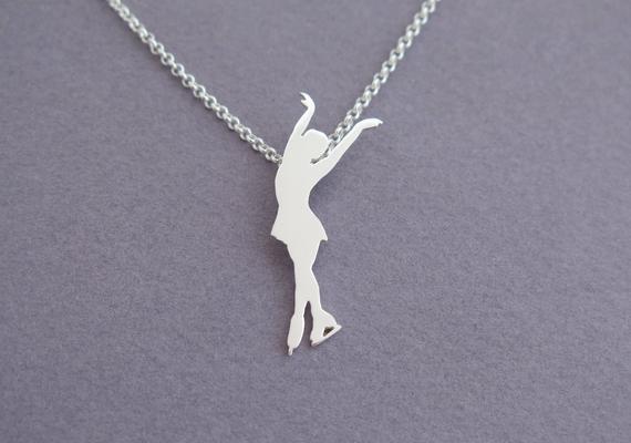 

10pcs Sports Fever Skater Girl Athlete Necklace Ice Skater Heel Cross Charm Pendant Necklace Jewelry Gift for Besties