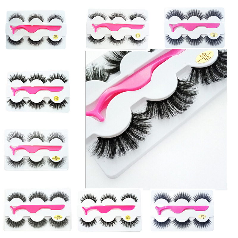 

3Pairs/Set 3d False Eyelashes Thick Long Makeup Extension Eye Lashes with Eyelash Clip Applicator Wholesale