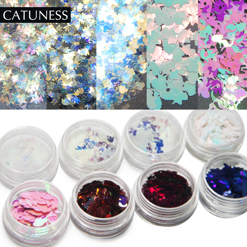 

CATUNESS Nail Glitter Manicure Nail Art Chrome Pigment Silver DIY Art Decoration Kit Set Powder Laser Sparkly