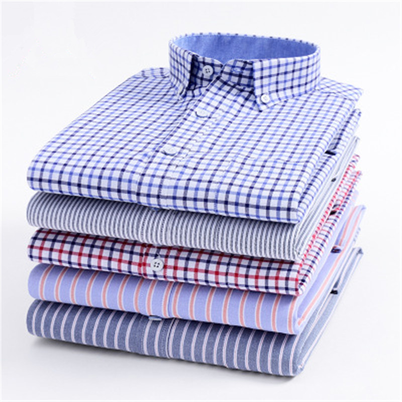 

Hot Sale High Quality Fabric Oxford Spinning Men' Casual Plaid Long-sleeved Shirt Fashion Wild Classic Business Cotton Top, Gray