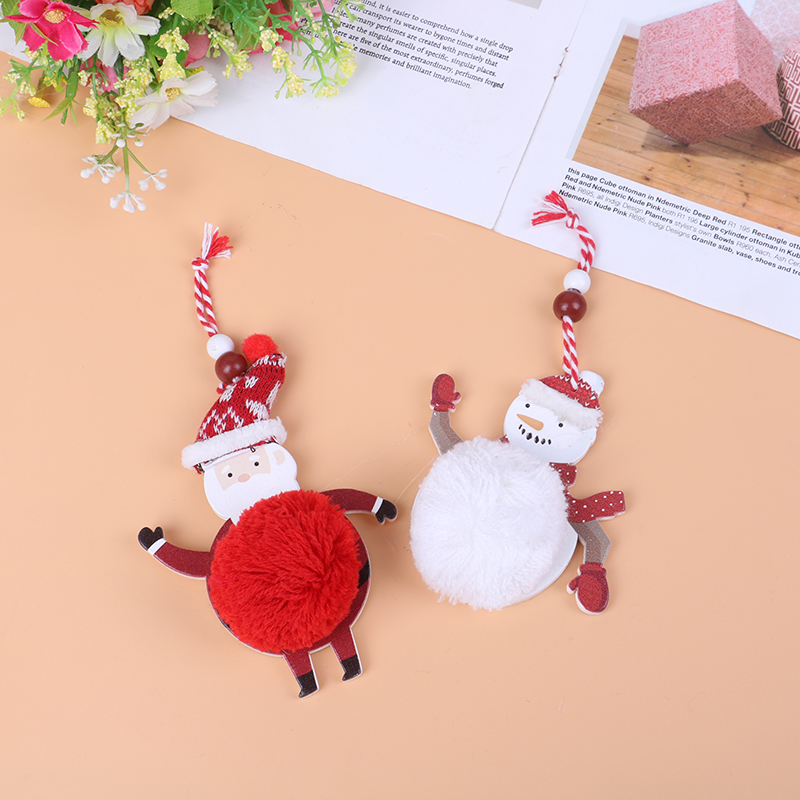

Lovely Snowman Santa Claus Plush Doll Christmas Pendant Christmas Tree Ornaments Window Display Xmas Party Decoration