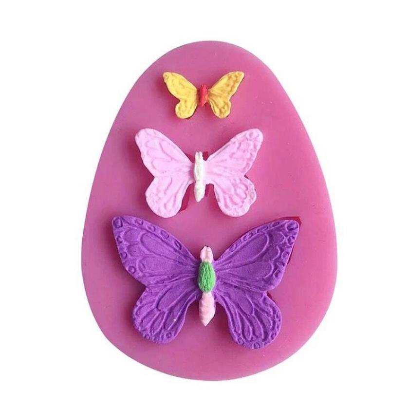 

Chocolate mold slicone fondant 3 butterfly handmade soap cake decoration tool candy mousse mould baking tool