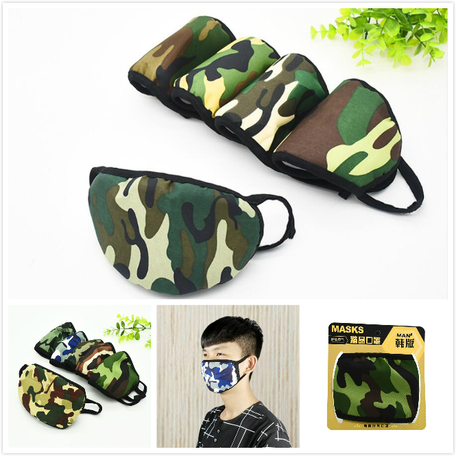 

Cotton Camouflage Masks for Men Women Dustproof Anti-dust Anti-smog Breathable Washable Outdoor Sports Cycling Face Masks Unisex