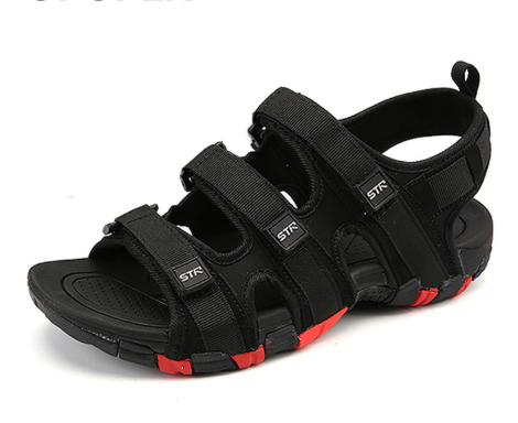 

Summer Men Sandals Hook&loop Men's Summer Shoes 2020 Fashion Waterproof Casual Beach Shoes, Black