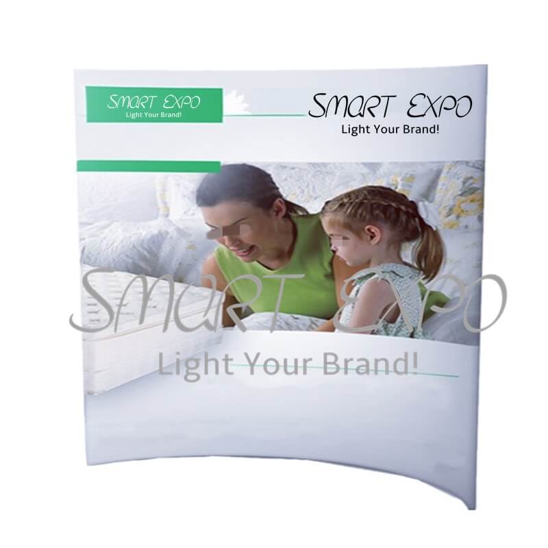

10ft C Curved Fabric Display Stand with Thick Aluminum Tube Tension Fabric Printed Graphic Portable Carry Bag