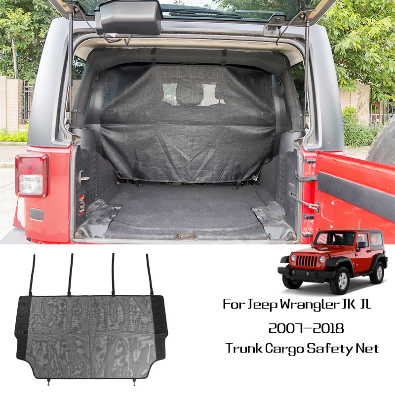 

Car Boot Pet Separation Net Fence Safety Barrier Car Trunk Cargo Safety Net For Jeep Wrangler JK JL 2007-2018+ Car Accessories