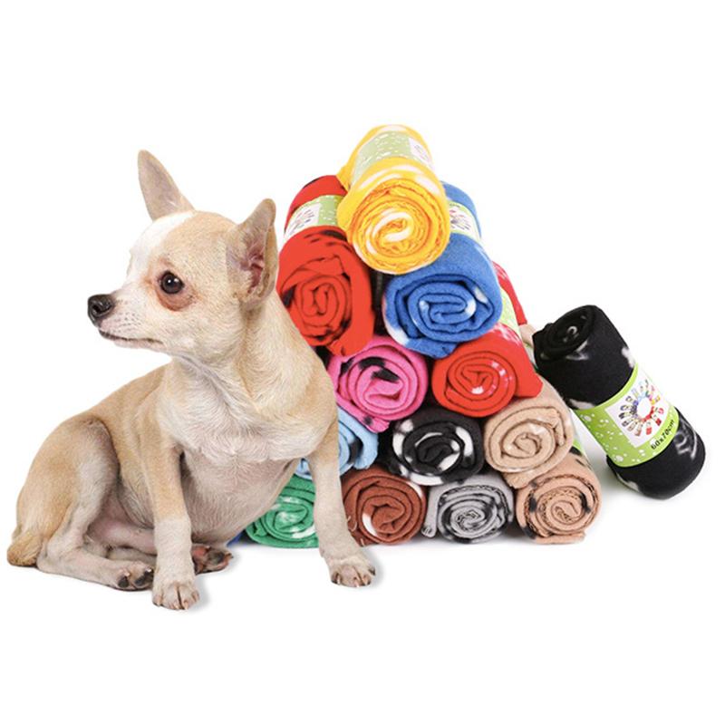 

Kennels Pet Blanket Cute Paw Print Dogs Towel Soft Fleece Sleeping BlanketsPuppy Cat Warm Bed Cushion Lovely Dog Sleep Cover Mats YFA2026-1